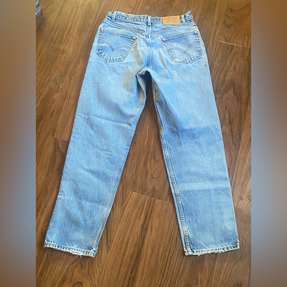 Vintage Levis Jeans Mens 34X32 Distressed Light Wash Relaxed Straight Leg Y2K - Picture 4 of 15